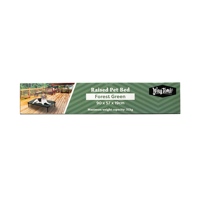 WagTime Raised Pet Bed 90cm - Forest Green - Image 2