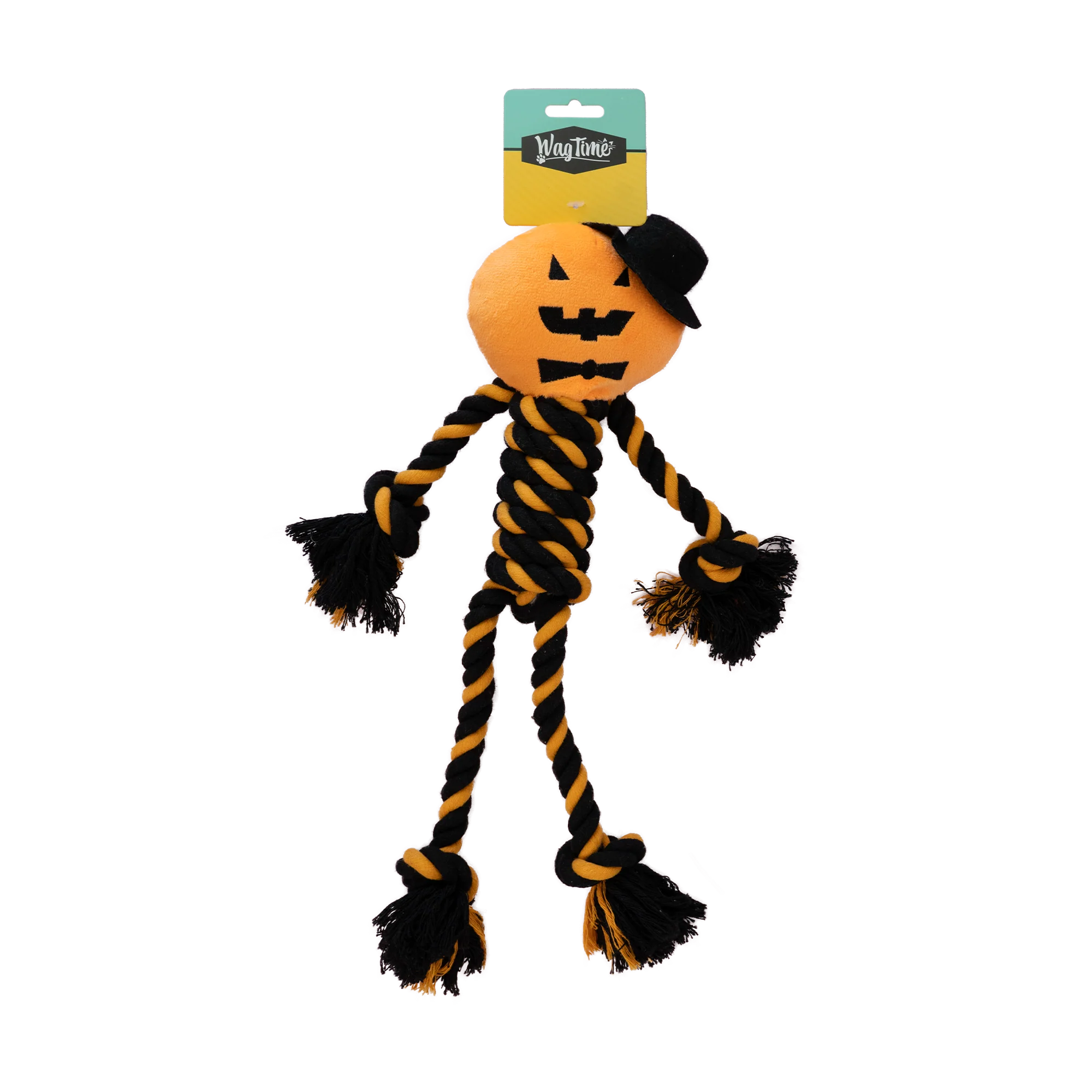 WagTime Scaries Pumpkin Rope Toy
