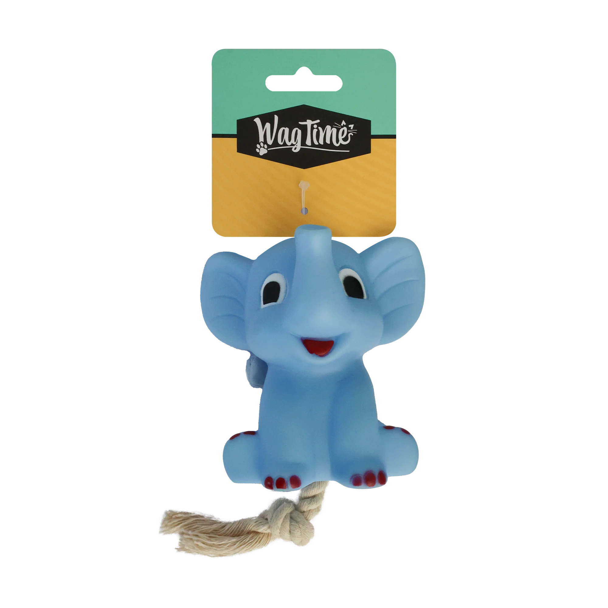 WagTime Vinyl Elephant Rope Toy